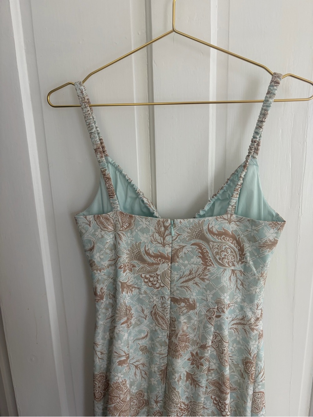 Hill house home Women's The Lillie Dress - Aqua Trellis size small - Picture 12 of 15